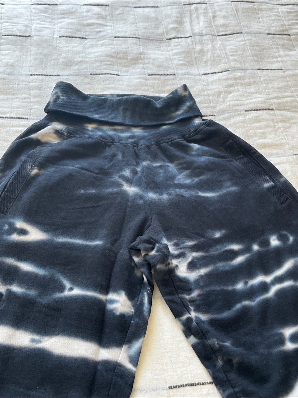 Young Fabulous & Broke Groove Jogger Tie-Dye Pants Black & Beige Small